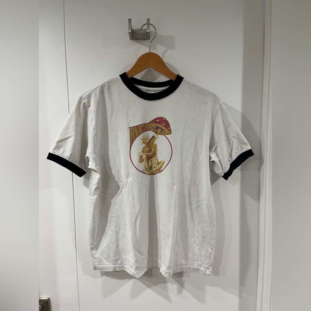 RVCA Ringer T-Shirt, large, gently used. Special Artist edition by Dana Trippe.